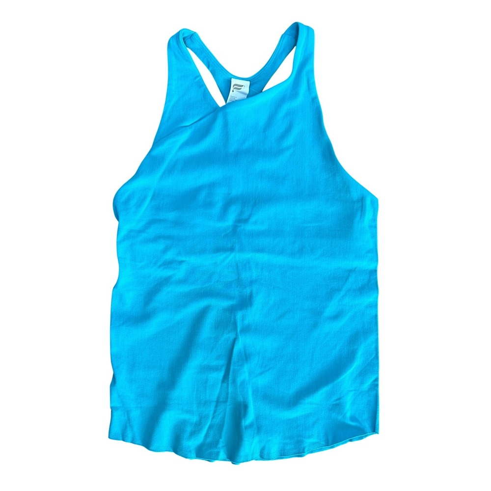 Fabletics SculptKnit Keyhole Built-In Bra Tank Aqua Beach Blue Small NWT $60